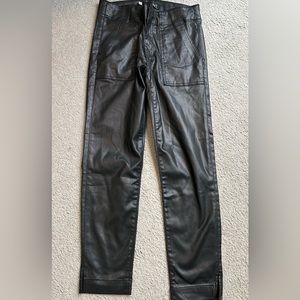 Kut from the Kloth Reese Ankle Straight Leg Faux Leather - Size 6